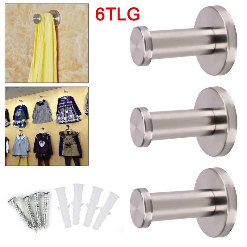 6x Edelstahl Wandmontage Robe Haken Bad Haken Handtuchhaken