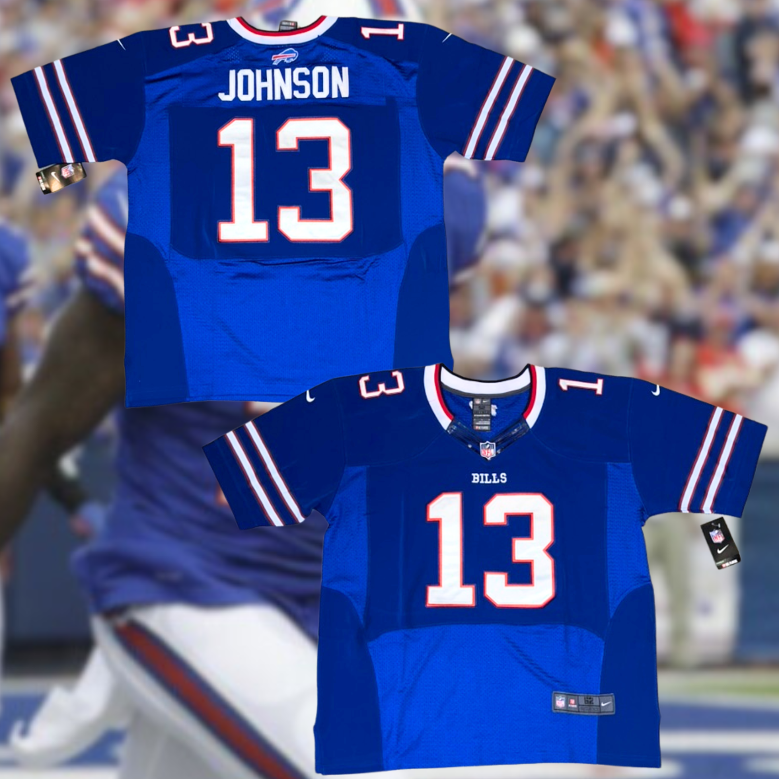 NFL ビルズ スティーブ・ジョンソン リミテッドジャージ【52/2XL】 Buffalo Bills Stevie Johnson Men\u0027s Nike Elite Jersey 52 2XL NWT