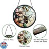 Sizavi Bee Suncatcher Stained Glass Suncatchers 7.87 Inch Stained Glass Ornament for Home Decor Indoor Wall Art for Mother Women Friends