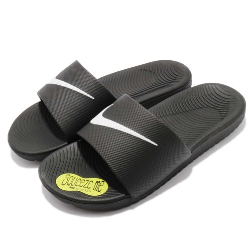 

Женские спортивные сандалии Nike Kawa Slide GS PS Black White Slip On Kids 819352-001, Черный, Nike Kawa Slide Gs Ps