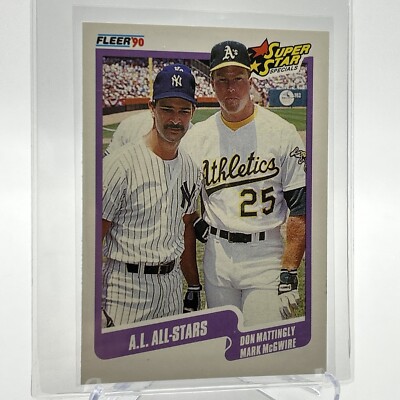 1990 Fleer Mark McGwire Don Mattingly Baseball Card # 638 Mint FREE SHIPPING