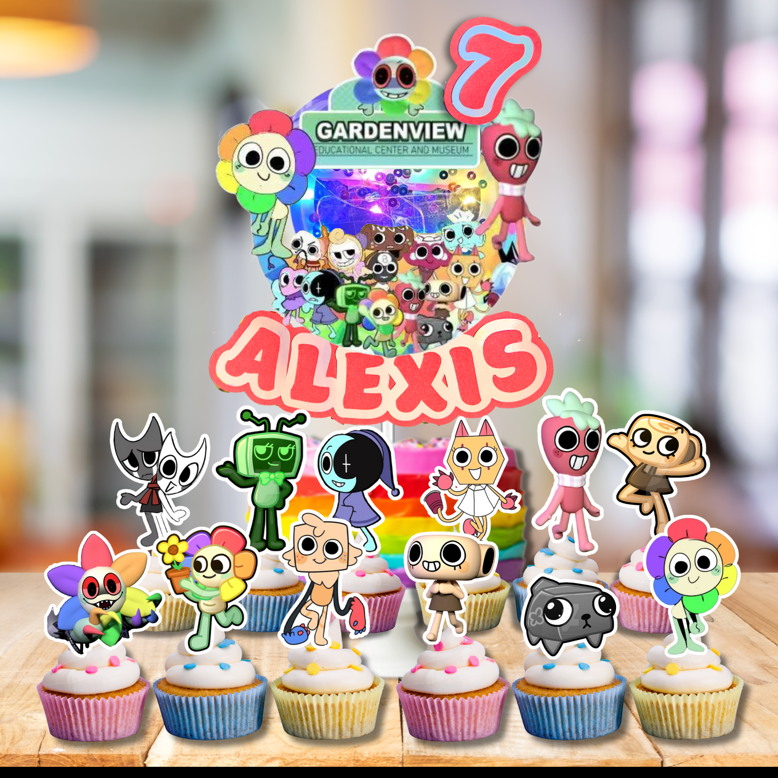 free-custum-dandys-world-cupcake-cake-toppers-party-supplies-birthday-decoration-ebay