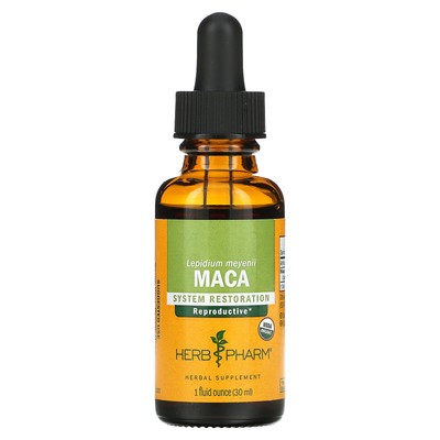 Herb Pharm Organic Whole Root Maca 1 жидкая унция 30 мл Без глютена, органическое