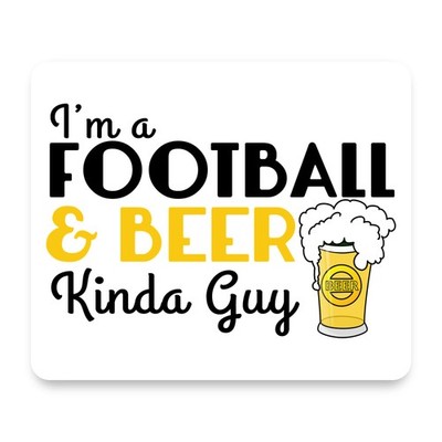I'm a Football & Beer Kinda Guy Mug Cartoon Black Yellow Mouse Pad 9.25x7.75