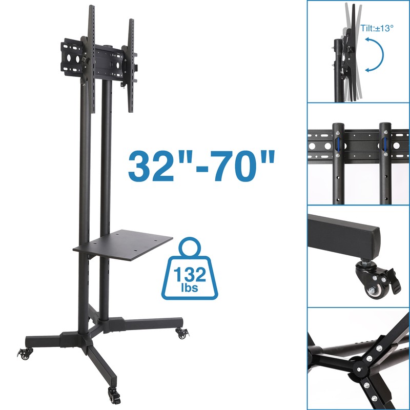 Mobile Cart With Storage Shelf Fits 32 36 40 42 46 47 50 55 
