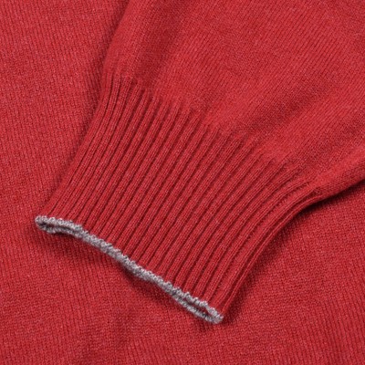 Pre-owned Brunello Cucinelli Men's 100% Cashmere Turtlue Neck Sweater In Red