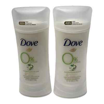 Brand New Lot of 2 Dove 0% Aluminum Cucumber & Green Tea Deodorant 2.6 OZ Size