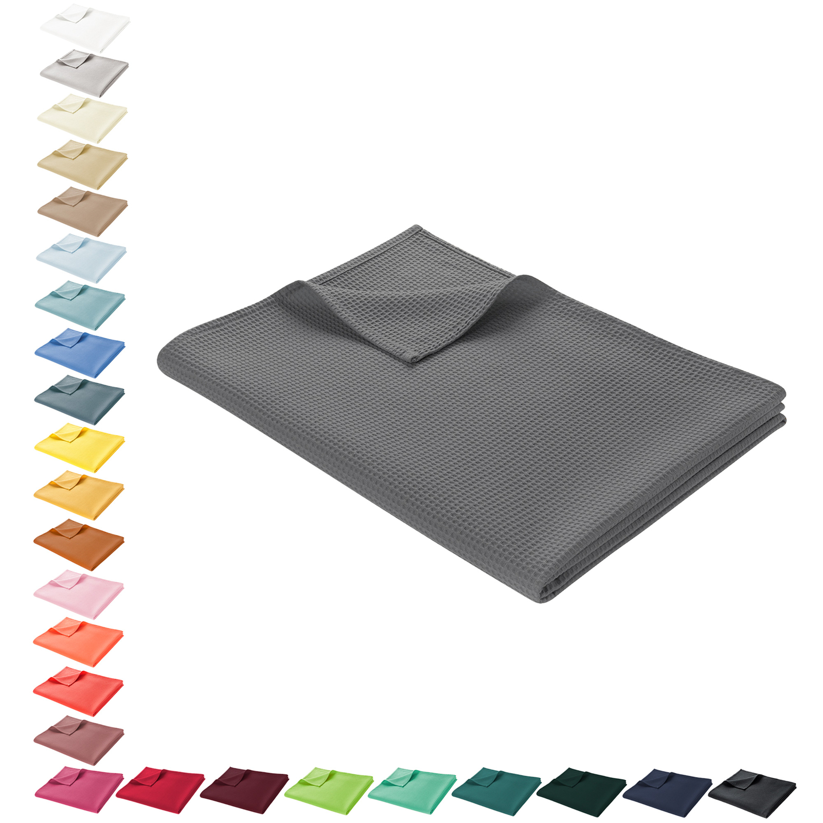 Baumwolldecke l Waffelpique Wohndecke | Leichte Sofa Decke | ÖkoTex Standard 100