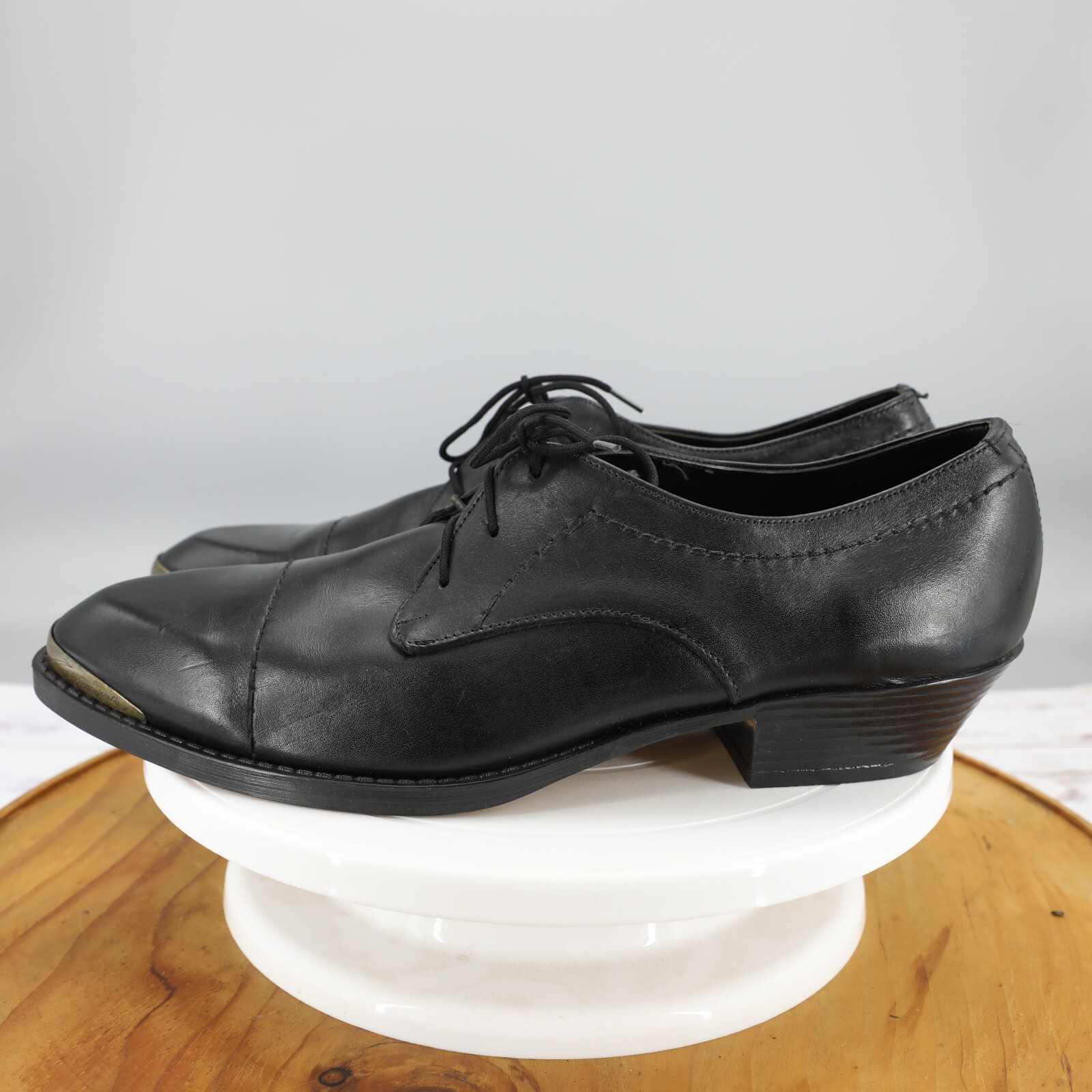 Windsor Smith Cuban Heel Shoes Metal Toe Rockstar Indie Sleaze 9.5 Leather