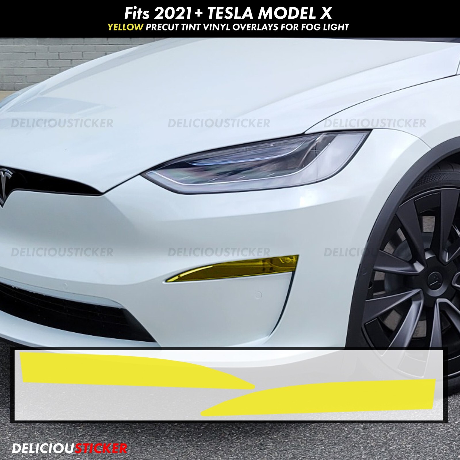 Headlights Smoke Tint For Tesla Model X (2016+ Including Plaid) Clear PPF (8mil