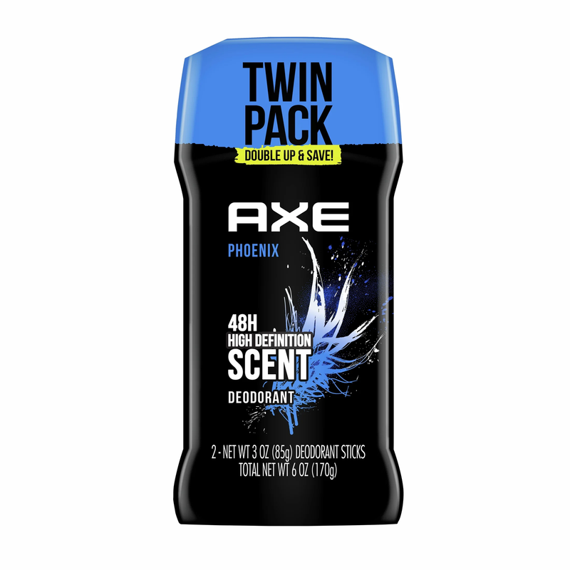 Phoenix Long Lasting Deodorant Stick for Men Twin Pack, Crushed Mint & Rose