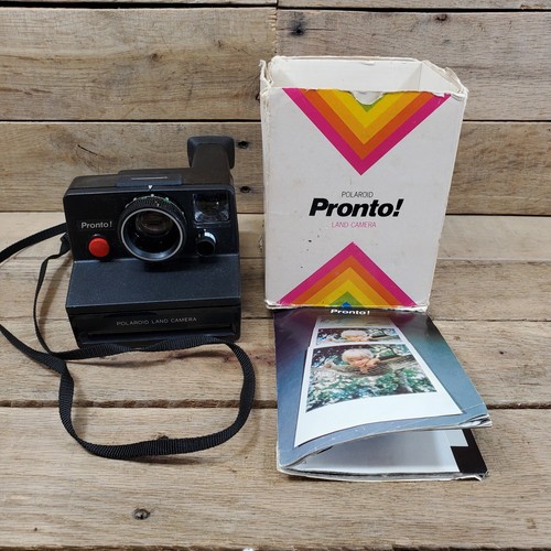 VTG Polaroid Land Camera Pronto! Very Clean Comes W Box & Paper Work