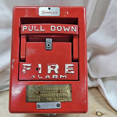 Simplex 4263-1 Fire Alarm  Pull Private Station Red Vintage USED. Tested. 