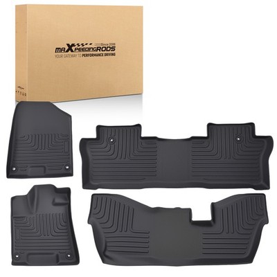 All Weather Floor Mats for Honda Pilot 8 Passenger 2016-2022 3 Rows Complete Set