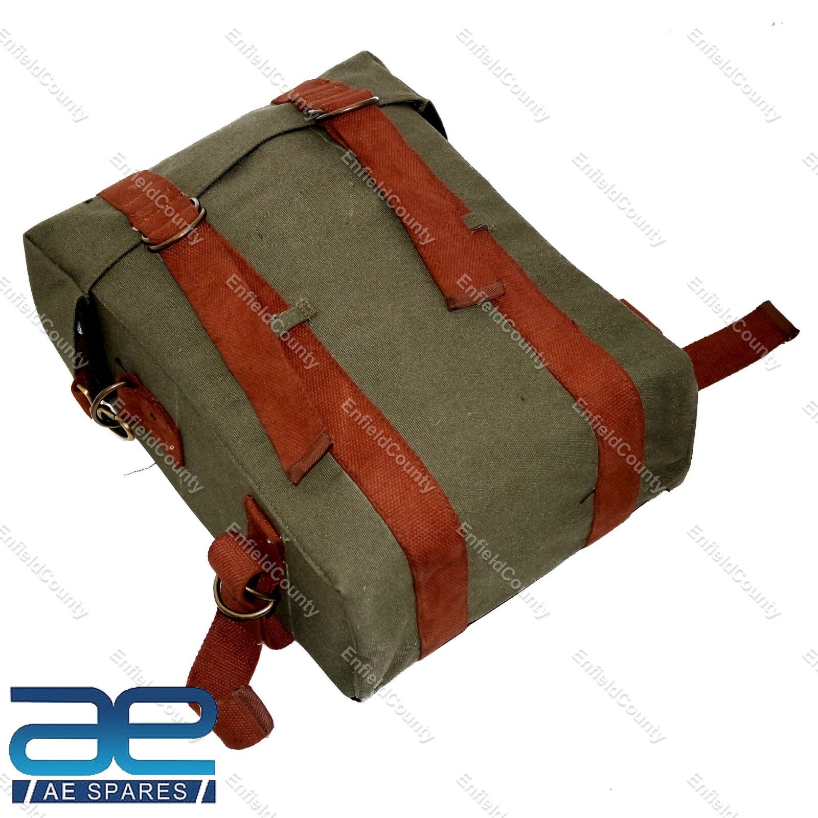 Pair Military Pannier Canvas Bag Green For Royal Enfield Classic 350 500CC  