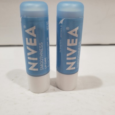 2 Nivea Smoothness SPF 15 Lip Care Balm 0.17 Oz Tubes Sealed NEW