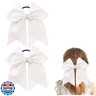 Large Glitter White Cheer bow, Hipcheer 8 Inch Large Jumbo Cheer Hair Bows Ponytail Holder Elastic Band Handmade for Cheerleaders Teen Girls College Sports (GlitterWhite)
