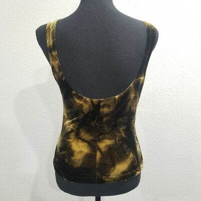 Y2k 90s Vintage Aesthetic Open back Velvet Velour Top Size Medium Grunge Goth
