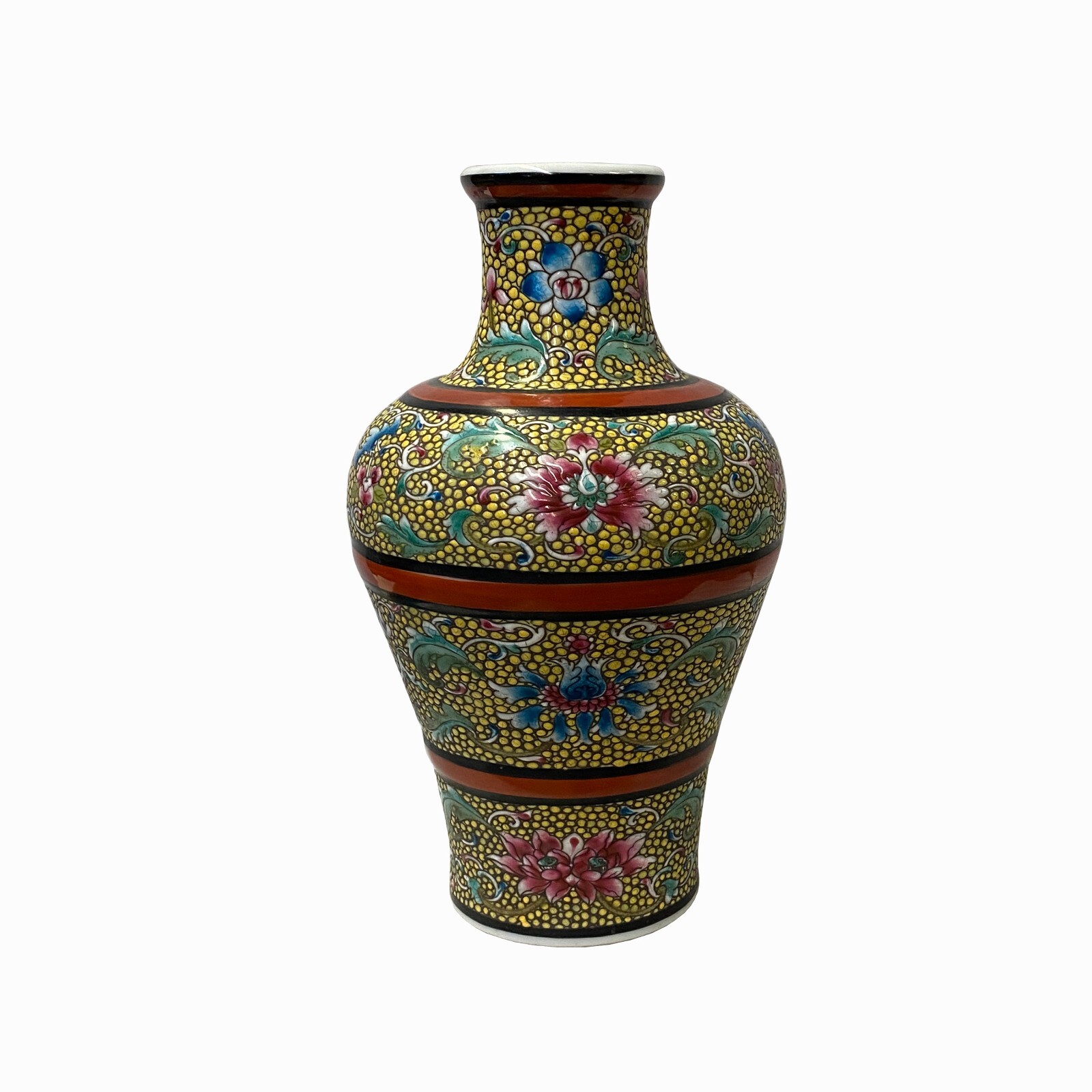 Oriental Yellow Thick Doped Color Bats Flowers Ceramic Vase ws2450S Oriental Yellow Thick Doped Color Bats Flowers Ceramic Vase ws2450S