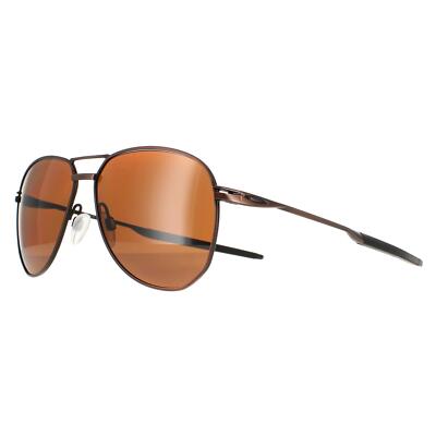 Pre-owned Oakley Sunglasses Contrail Oo4147-06 Satin Toast Prizm Tungsten Polarized In Brown