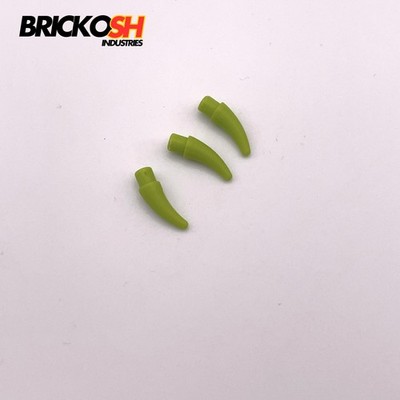 LEGO x3 53451 Barb / Claw / Horn / Tooth - Small Lime Genuine LEGO