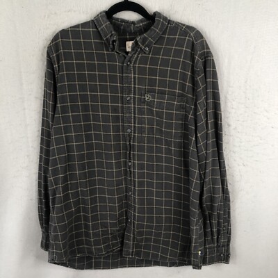 Fjall Raven Shirt Mens XXL 2XL Green Plaid Flannel Ovik Regular Fit Lumberjack