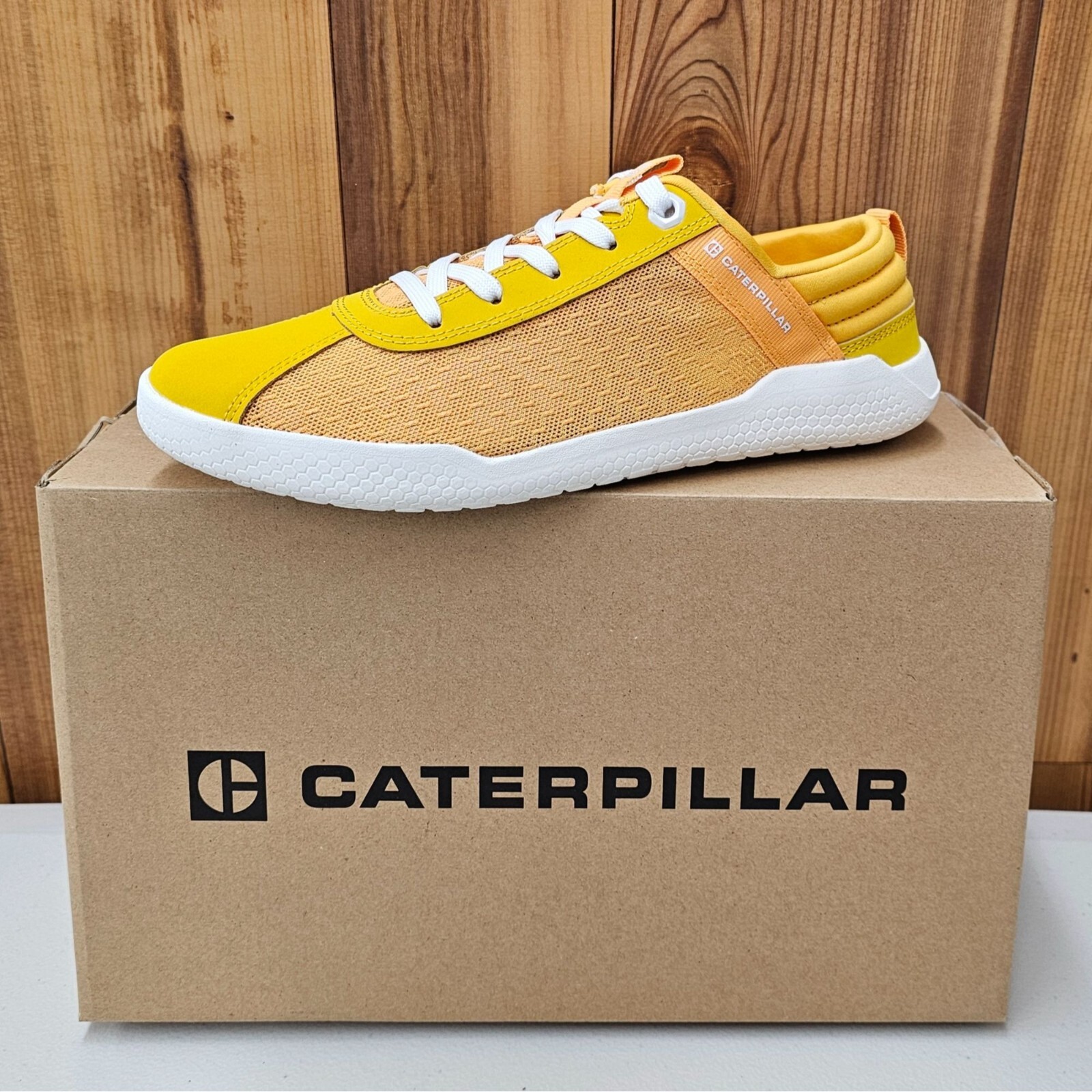 Caterpillar Hex CAT Yellow White Sole Women's Shoes Size 8