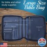 DEHITE Bible Cover for Men – Blue Bible Bag Case for Men and Women Extra Large Size – Tote Bag – Fit Book 11.2 x 8.4 x 1.8 IN – Pen Slots – Zippered Pocket – Shoulder Strap – Premium