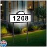 Solar Address Sign, House Address Numbers for Outside, Illuminated House Numbers Outdoor Waterproof with Warm White and Cool White, Lighted Address Plaque Wall Mounted/In Ground, for Houses, Yard, Home