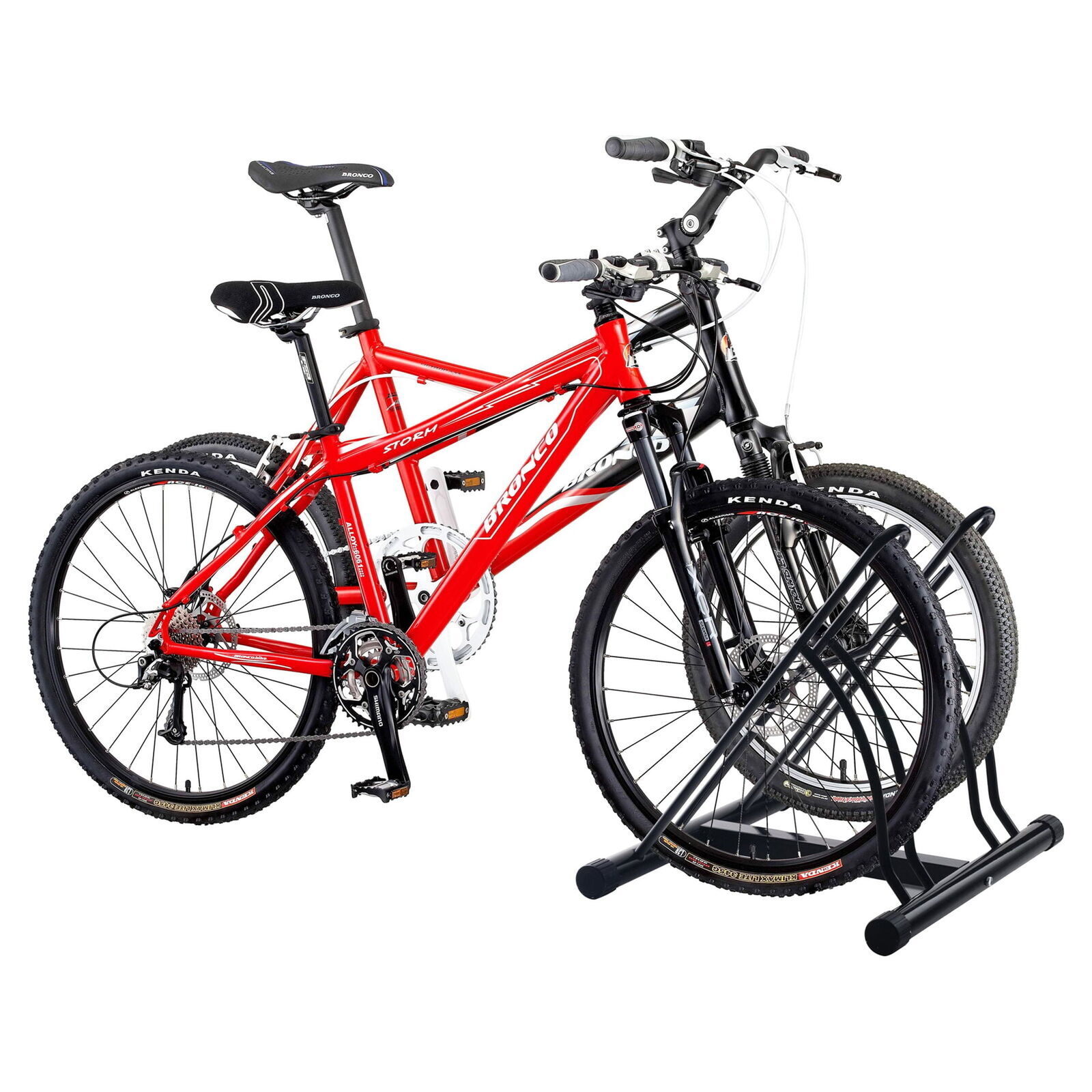 Bike Storage Rack Dual Bicycle Stand for 2 Mountain Road or Kid&rsquo;s Bikes Indoor