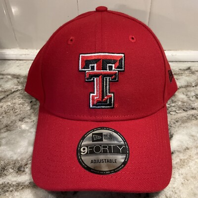 TEXAS TECH RED RAIDERS NCAA NEW ERA 9FORTY RED ADJUSTABLE STRAP TTU CAP HAT