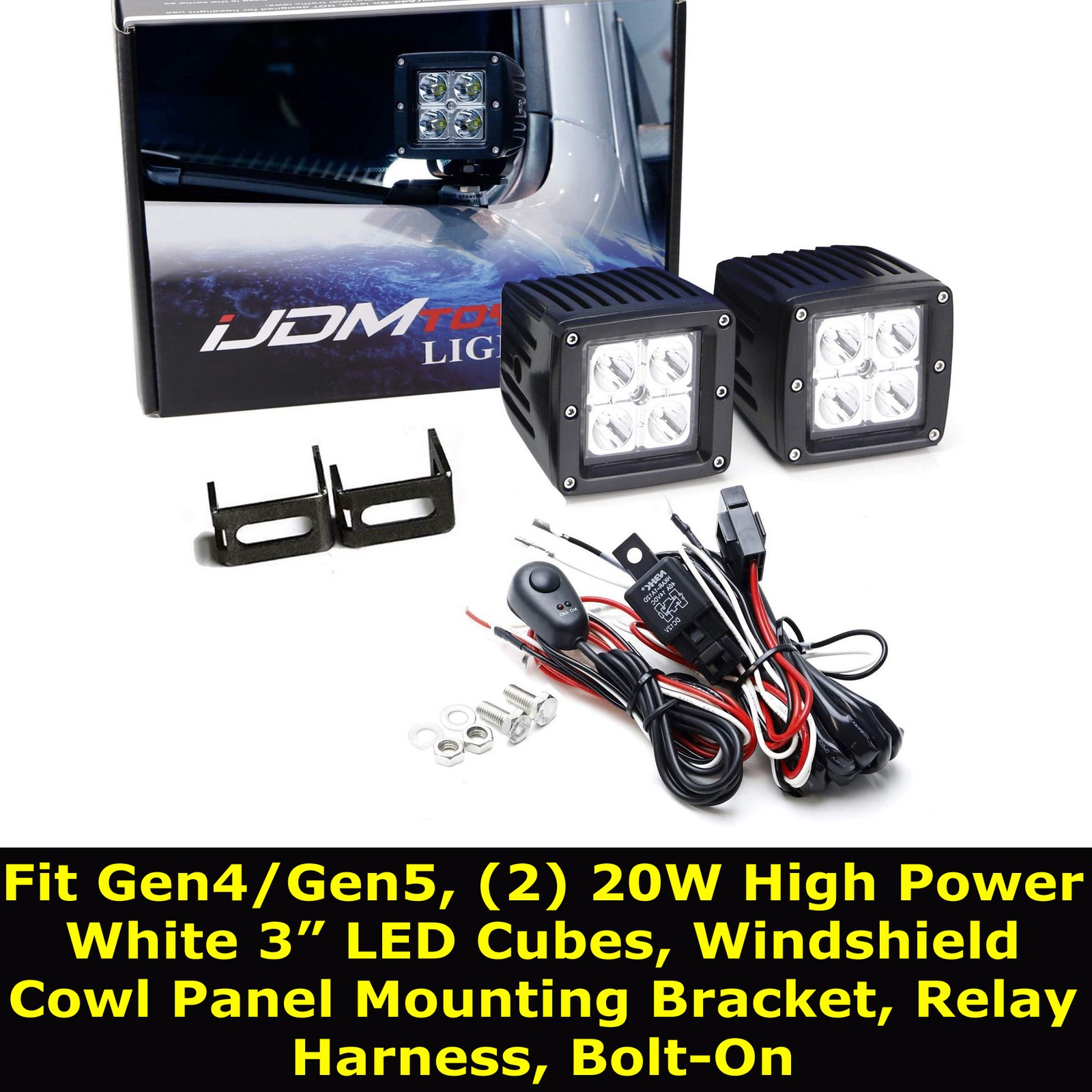 LED A-Pillar Ditch Pod Light Kit For Dodge 2009+ RAM 1500/2500/3500 by iJDMTOY