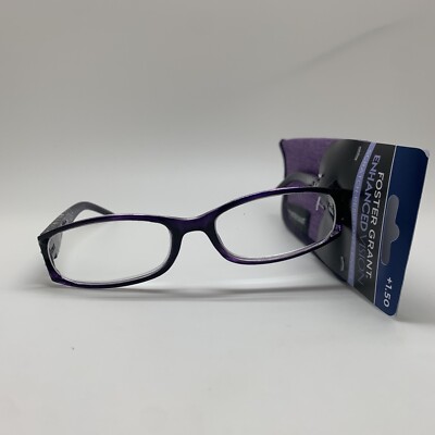 E188  Foster Grant ENHANCED VISION DAZZLING PRP  1.50  READERS   Reading Glasses