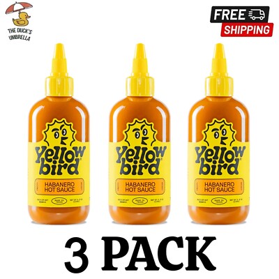 Yellowbird Hot Sauce Habanero Peppers Garlic Spicy Spice 9.8 oz. - 3 Pack