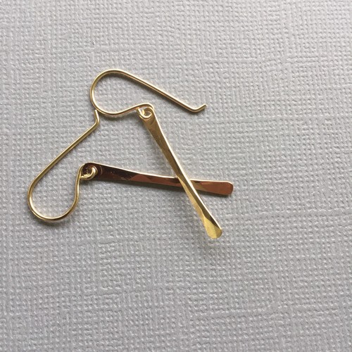 Gold Filled Bar Earrings Simple Everyday Minimal Small Dainty Delicate Stick