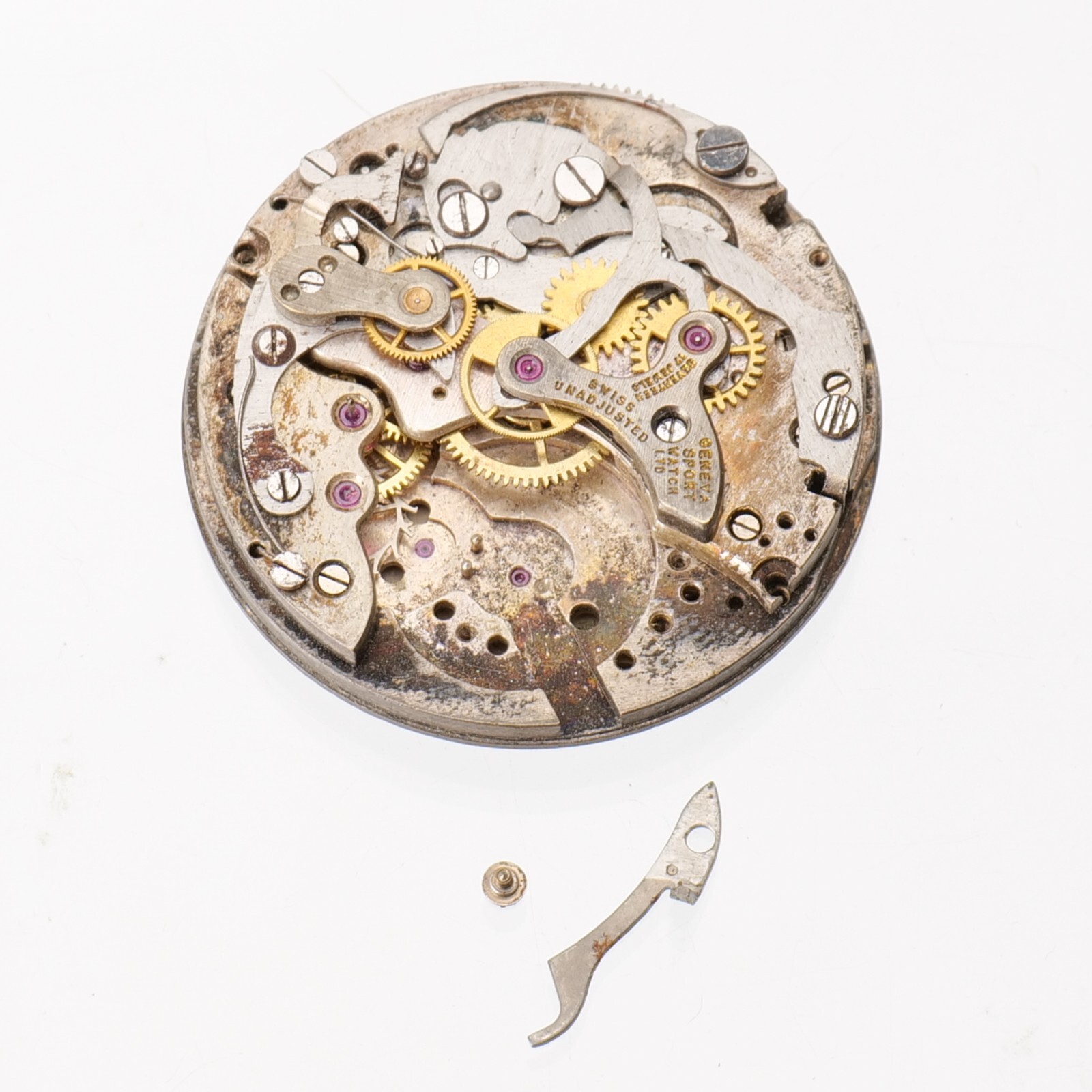 Vintage Geneva Sport Chronograph Watchmakers Parts Movement