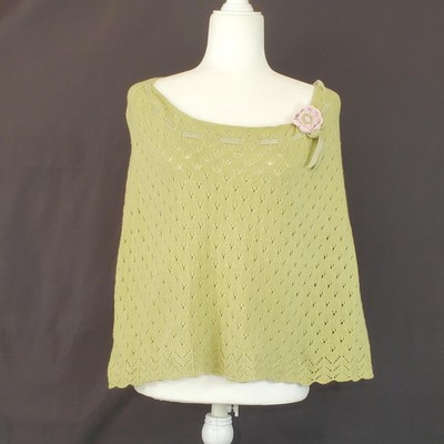 Laurie B Capelet Coverlet Shoulder Wrap Knit Boho Chic Crochet Top Blouse New OS