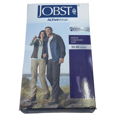 NIB JOBST MEDICAL COMPRESSION SOCKS 30-40 mmHg X-LARGE COOL BLACK KNEE
