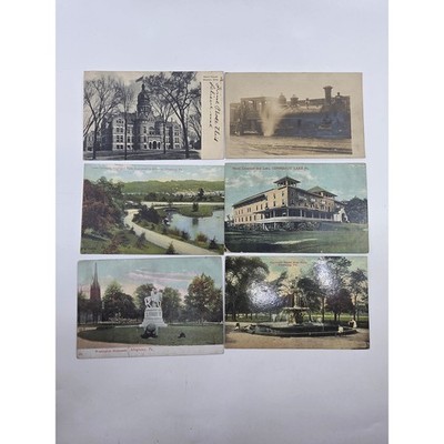 Vintage Postcard Lot 6 Pennsylvania Ohio Pittsburg Conneaut Lake Steam Train