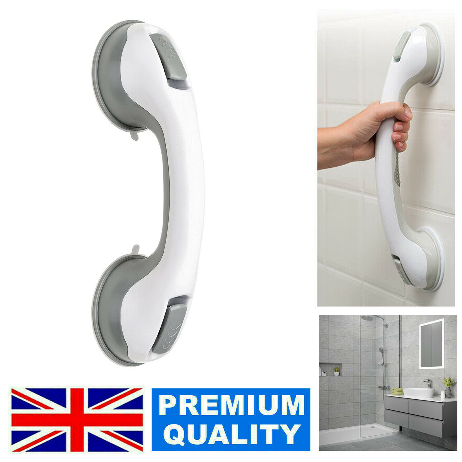 BATHROOM SUPPORT GRAB HANDLE SUCTION BATH SHOWER SAFETY GRIP TOILET HANDLE RAIL