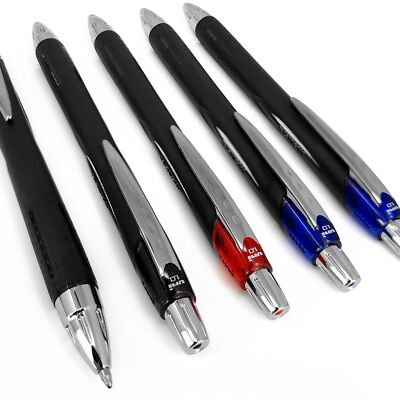 5pack Uni-Ball Jetstream SXN210 1mm Retractable Rollerball Pen 2black 2blue 1red