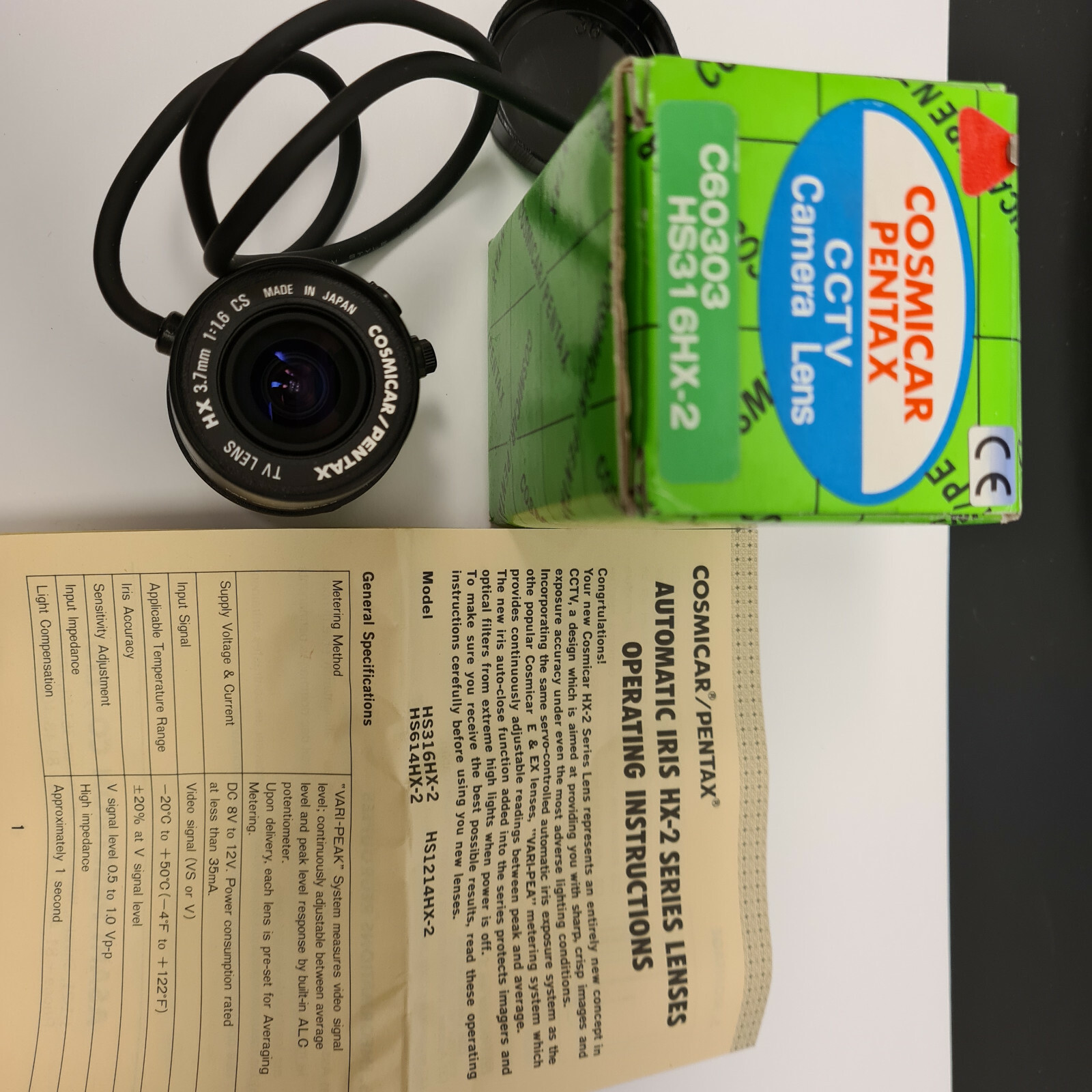 Cosmicar Pentax CCTV Lenses x 5 