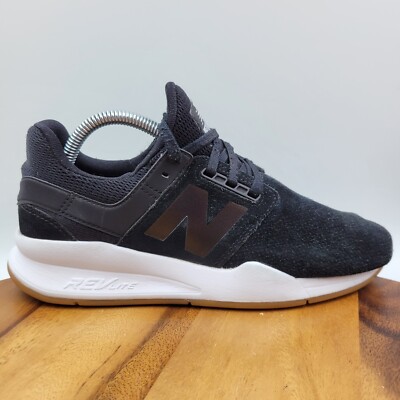 New Balance 247 Shoes Women s 7.5 Black White Suede Athletic