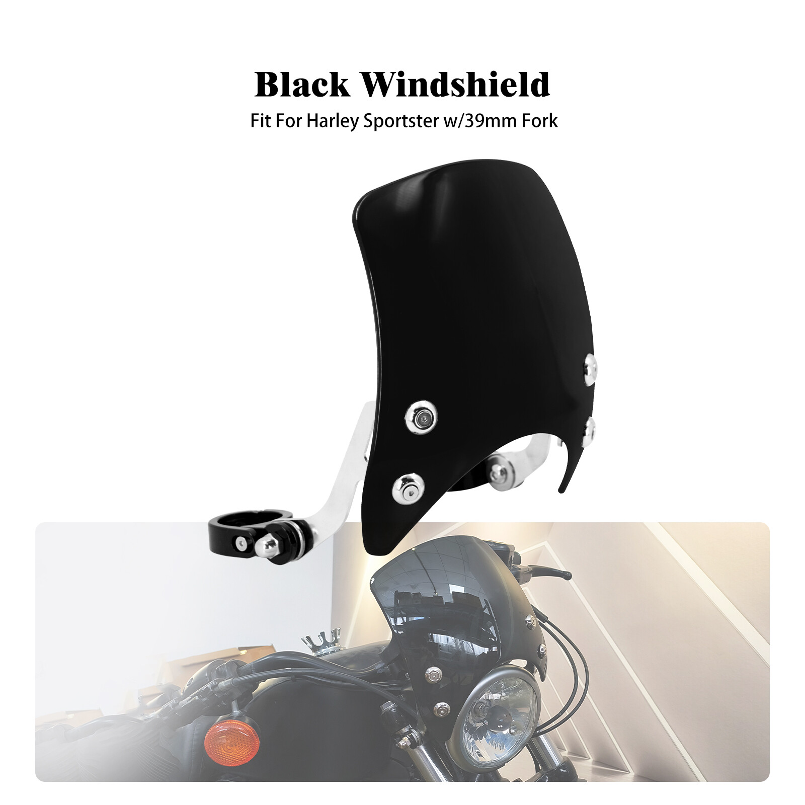 Motorcycle Windshield Windscreen For Harley Dyna Softail Sportster XL