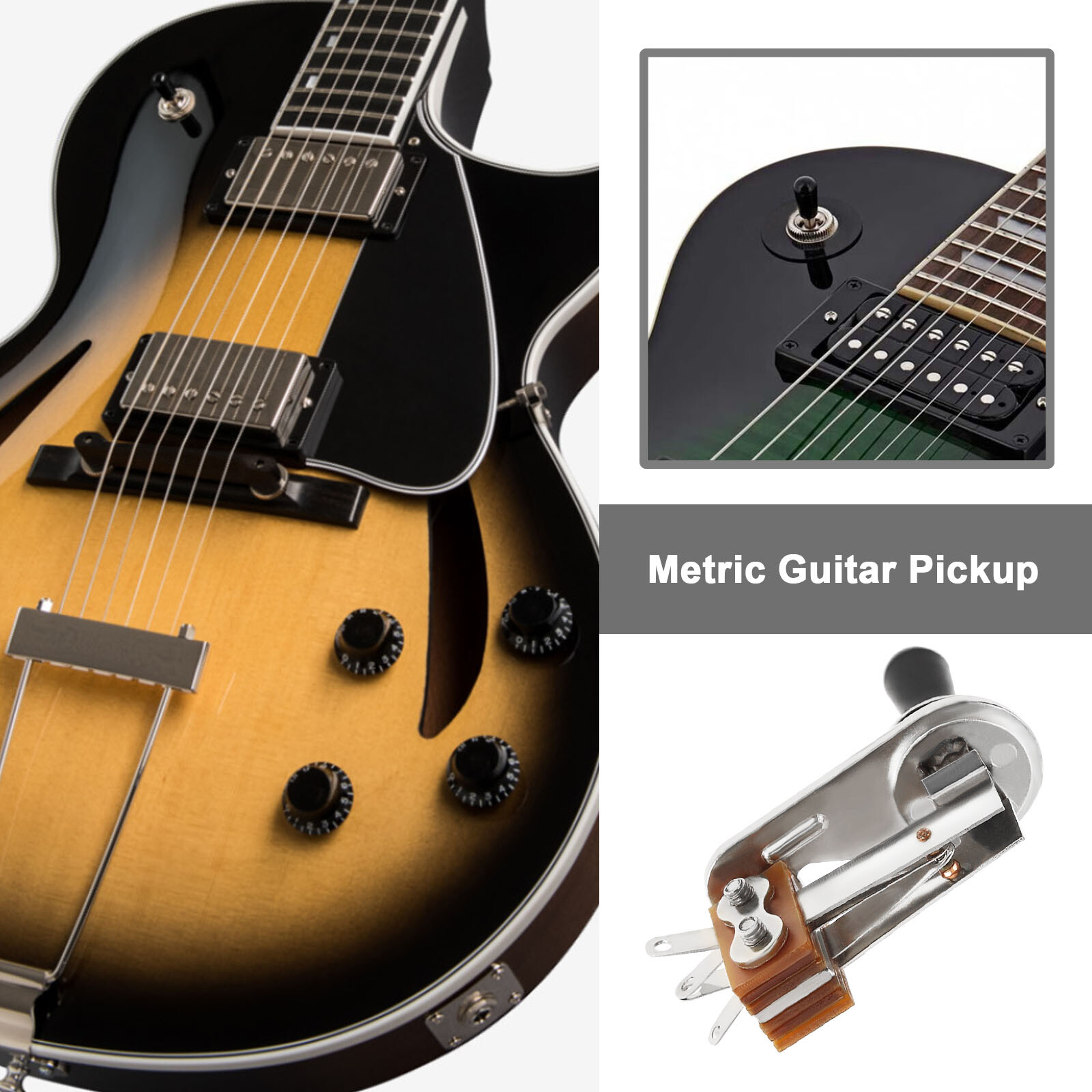 3-Wege-Tonabnehmer-Kippschalter Für Gitarre (Les Paul, SG, Epiphone), 2 Stück, Schwarze Spitze – Box-Stil, Geräuschlos