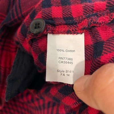 Madewell Red Buffalo Plaid Flannel Shirt Dress Womens Small Pockets 100% Cotton