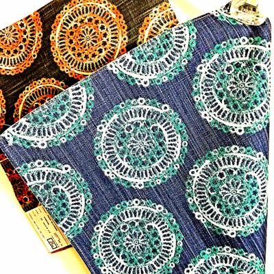 Pindler Geometric Circle Designer Canvas Upholstery Fabric Sample 13 Sq. Set / 2
