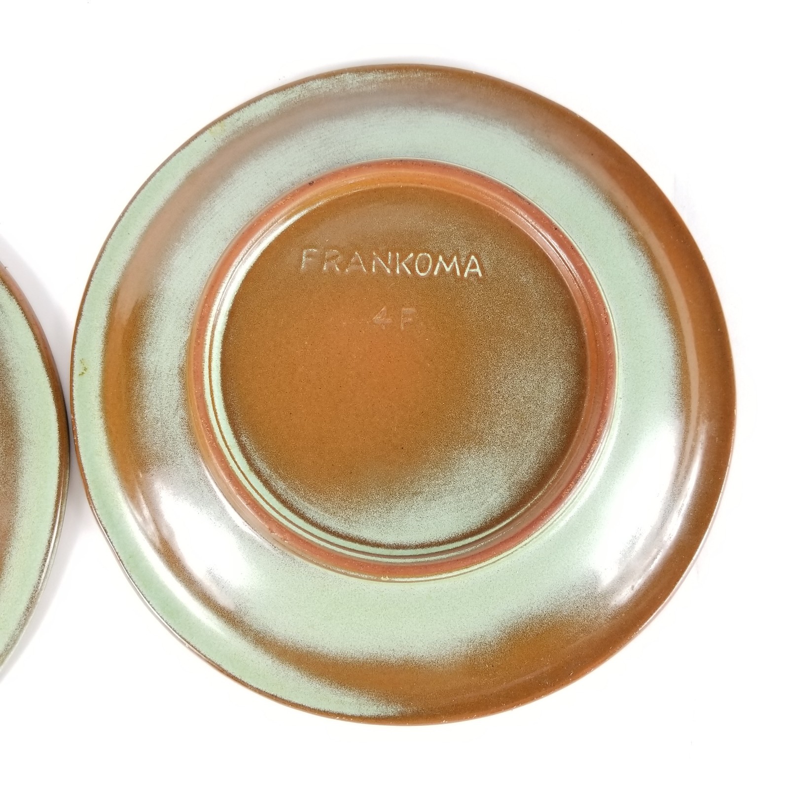 Frankoma Dinner Plate 4F Lazy Bones Prairie Green 10 inch Lot of 2 Vintage