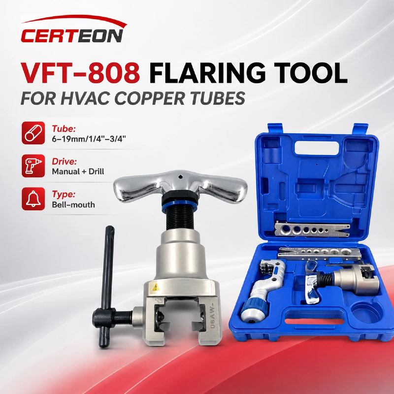 VFT-808 HVAC Copper Tube Flaring Tool 4-32mm Eccentric Tube Expander for AC Refr