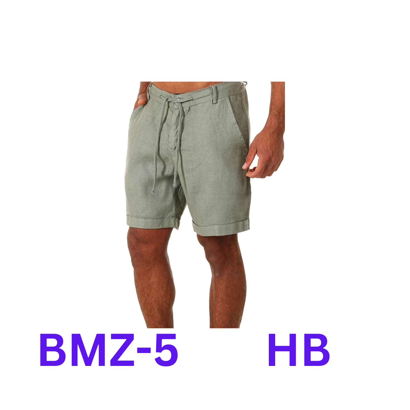 Men's Linen Casual Classic Shorts Elastic Waist Summer Beach Lightweight Board S